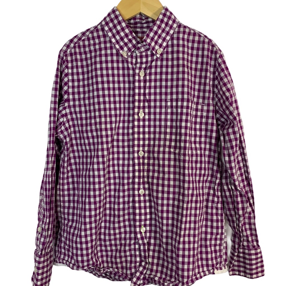 Crewcuts purple lightweight checked shirt‎ size 8